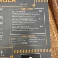 Plant-based section on the menu  at Drafts Burger Bar in Park City