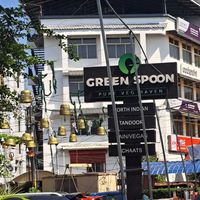 Vegan sign outside! at Green Spoon in Kochi
