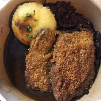 Steak with Knödel  at Bodhi in Munich