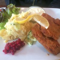 Soy Schnitzel with potato salad  at Bodhi in Munich