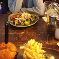 Big salad and Burger at Bodhi in Munich