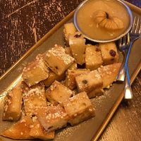 Kaiserschmarren: torn up fluffy pancake, caramelized and served with apple chutney. So damn tasty, best one I’ve ever had   at Bodhi in Munich