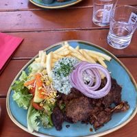 Schnitzel and Gyros  at Bodhi in Munich