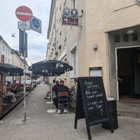 We ate outside -- very nice on a hot day at Bodhi in Munich