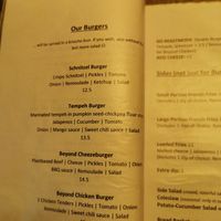 Menu at Bodhi in Munich