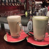 Chai latte (left) and matcha latte (right) at Bodhi in Munich