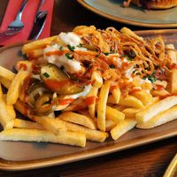 Loaded fries at Bodhi in Munich