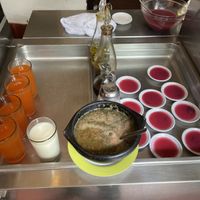 Dessert, juice and soy milk!  at La Casona Vegetariana in Cali