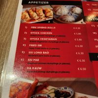 Menu Jan 2025 at Tasty Asia in Amsterdam