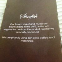 front of menu at Starfish Cafe in Sihanoukville