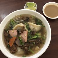 Vegan Dumplings and noodle soup!   at Maitreya Healthy Vegetarian Restaurant in Phnom Penh