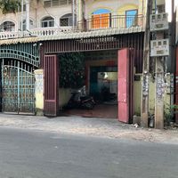 Yellow ish building above at Maitreya Healthy Vegetarian Restaurant in Phnom Penh