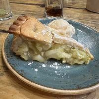 Vegan apple pie with vegan ice cream   at The Portland Arms in South East London