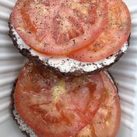 Sesame with vegan cc and tomato  at Apollo Bagels in New York City
