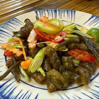 Spirulina salad at Chay Hy Di in Hanoi