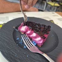 Fresh Lemon blueberry cake at BioMania Bistro in Zagreb