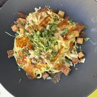 Spaghetti carbonara   at BioMania Bistro in Zagreb