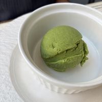 Matcha ice cream   at BioMania Bistro in Zagreb