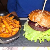 Burger at BioMania Bistro in Zagreb