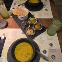 Red lentil soup, Pate Tris at BioMania Bistro in Zagreb