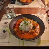 Curry and sarma at BioMania Bistro in Zagreb