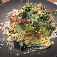 Spaghetti carbonara   at BioMania Bistro in Zagreb