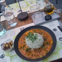 Red curry with tofu at BioMania Bistro in Zagreb