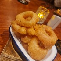 Onion rings at The Knot Inn in Macclesfield