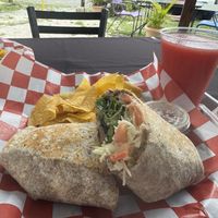 Mushroom pepper steak with vegan cheese wrap! Delicious!   at Hoja Verde - Al gusto vegano/vegetariano in San German