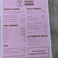 Menu January 25 at Double Drop Espresso in Armidale