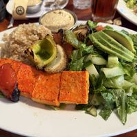 Tofu kabab w/ Avocado Salad & Brown Ricee  at Panini Cafe in Woodland Hills