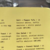 Menu Feb 2025  at Kokomo in Christchurch