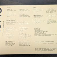 Lunch menu at Kokomo in Christchurch