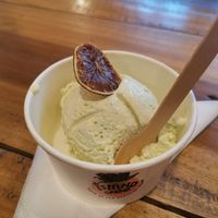Pine and basil ice cream at Island Cream in Kandy