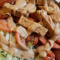 Sahara platter vegan - close-up #Veganuary at Sahara Imbiss - Wildenbruchstr in Berlin