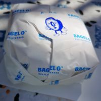 Bagel well wrapped up and ready to go! 🥯 at Bagel O in Subiaco