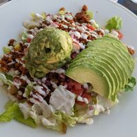 Taco bowl (w extra avocado) at Island Naturals Cafe in Seven Mile Beach