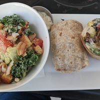 Falafel wrap & Caesar salad combo at Island Naturals Cafe in Seven Mile Beach