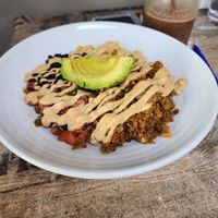 Taco bowl at Island Naturals Cafe in Seven Mile Beach