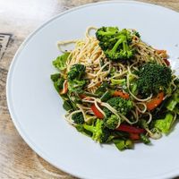 Soba noodles salad at Island Naturals Cafe in Seven Mile Beach