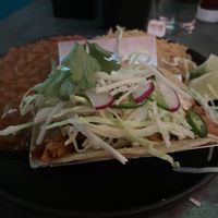 Soy curl tacos with beans and rice    at Hey Sailor! in Searsport