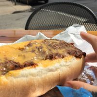 smoked carrot chilly cheese dog   at Vegan Commissary in Philadelphia