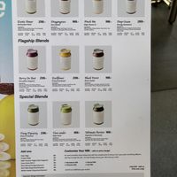 Smoothie menu  at Cult.Thailand in Bangkok