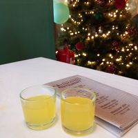 Complimentary limoncello at Kathmandu Restaurant Benidorm in Benidorm