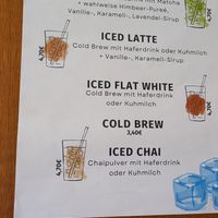 beverages - they do serve cow's milk:( at Gloria in Cologne