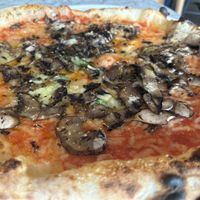 Margarita with mushrooms - vegan cheese obviously to avoid any queries from the VG police   at Rudy's Pizza Napoletana in Newcastle Upon Tyne
