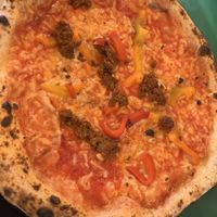 Nduja with added roasted peppers   at Rudy's Pizza Napoletana in Newcastle Upon Tyne