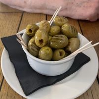 Smoked, grilled Mediterranean olives  at The Havelock Tavern in West London