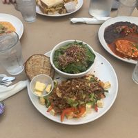 Tofu scramble, side salad + toast w/vegan butter!  at Handlebar in Chicago