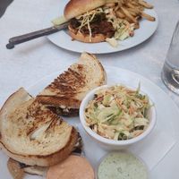 Nashville hot "chicken" sandwich and "fried chicken" patty melt at Handlebar in Chicago